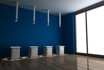 Abstract home interiors, original 3d rendering and models