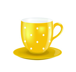 Yellow coffee cup. vector illustration