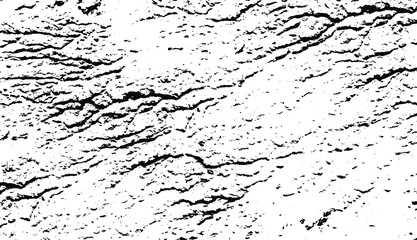 Cracked Surface Grunge Texture Vector. Uneven Overlay. Distressed Grungy Effect. Vector Illustration.Black Isolated on White Background. EPS 10.