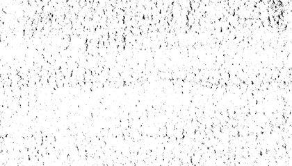 Small uneven spots and particles of debris. Abstract vector texture.  Distressed uneven background. Grunge texture overlay with fine grains isolated on white background. Vector illustration. EPS10.