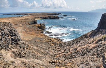 Profile of the islet of Djeu in Cabo Verde