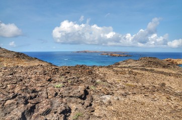 Dry plateau over the ocean on the islet of Djeu in Cabo Verde