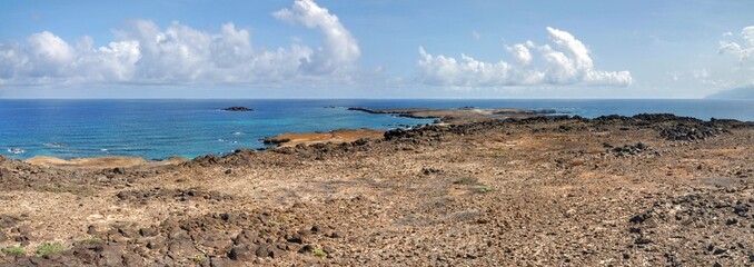 Panoramic from a strip of land on the islet of Djeu in Cabo Verde
