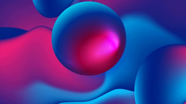 Abstract blue and purple liquid wavy shapes futuristic motion background with glossy sphere