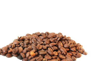 Coffee beans on a white background