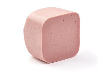 Boiled pork sausage, isolated on white background