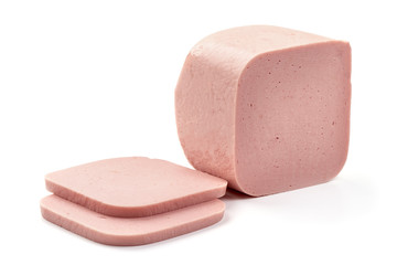 Fresh pork Boiled sausage, isolated on white background