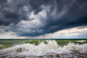 Storm on the sea. Seascape. The Black Sea