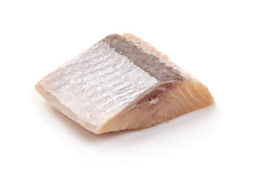 Salted herring, isolated on white background