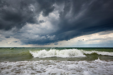 Storm on the sea. Seascape. The Black Sea