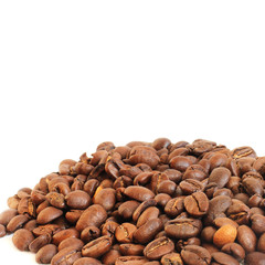 Coffee beans on a white background