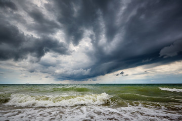 Storm on the sea. Seascape. The Black Sea