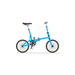 Folding compact bike. Flat isolated icon on white background.