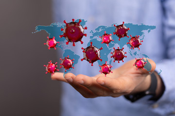 COVID-19 Business Finance Crisis Concept. Coronavirus Danger Pandemic. Global stress of world .