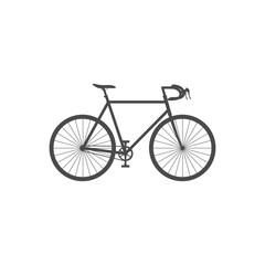 Road bike isolated simple icon on white background.