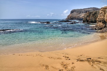 White sandy beach found on the islet of Djeu in Cabo Verde