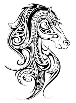 Horse shape tattoo