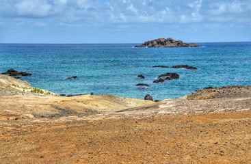 Fototapeta na wymiar Shoes of Djeu, an islet belonging to the island of Brava, part of the archipelago of Cabo Verde
