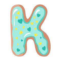 Letter of the donut alphabet on the white background