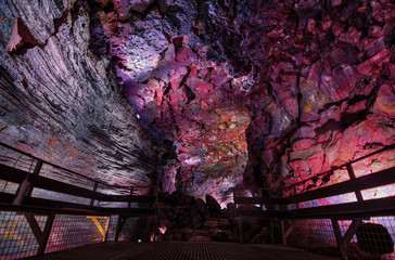 Raufarhólshellir lava tunnel in Iceland