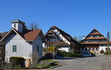 Fototapeta na wymiar Jonen AG, historischer Dorfkern mit alter Mühle