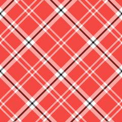 Seamless pattern in exquisite cozy red, white and black colors for plaid, fabric, textile, clothes, tablecloth and other things. Vector image. 2