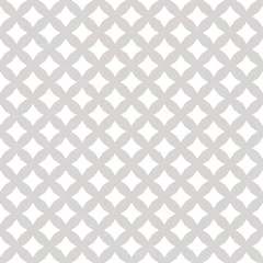 Tuinposter Ruiten Subtiel vector naadloos patroon met diamantvormen, sterren, ruiten, net, netwerk, rooster. Eenvoudige geometrische achtergrond. Abstracte witte en grijze textuur, herhaal tegels. Elegant vintage ornamentontwerp