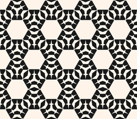 Vector ornamental geometric texture. Monochrome seamless pattern with angled geometrical figures, perforated surface. Abstract black & white background, repeat tiles. Design for decor, fabric, tiling
