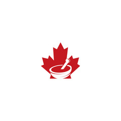 Fototapeta premium Maple leaf pharmacy logo design. Canadian pharmacy logo concept.
