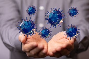 Virus Covid 19-NCP. nCoV denoted is single-stranded protection virus..