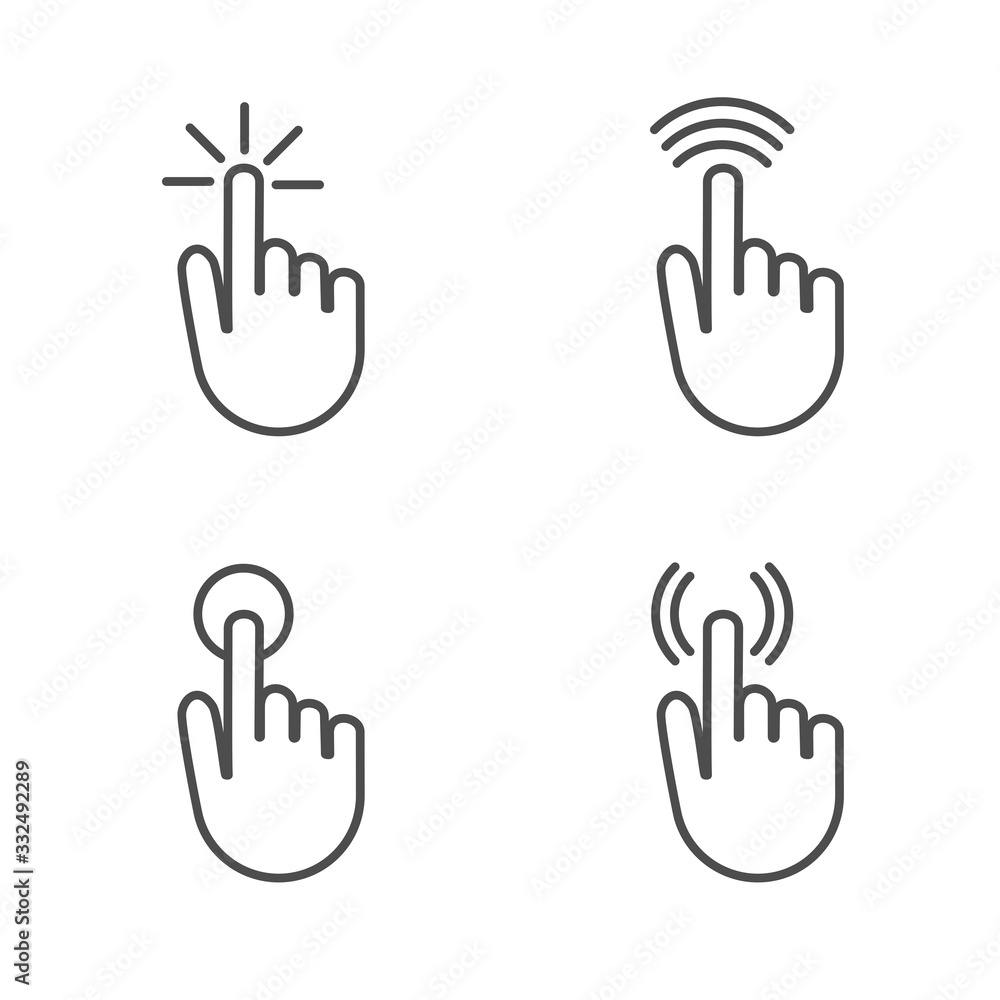 Poster cursor click icon isolated white background vector