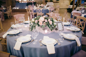 Beautifully decorated wedding table