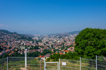 Arial view to the city of Sarajevo capital of Bosnia and Herzegovina