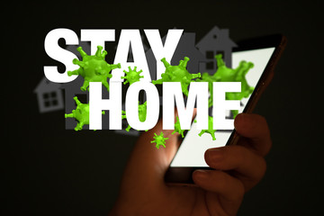 Stay home digital stay safe 3d.