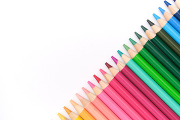 color pencils with white background