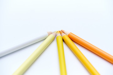 Naklejka premium color pencils with white background