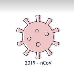 Sign of the new 2019-nCoV coronavirus. Wuhan, China, quarantine vector illustration eps 10