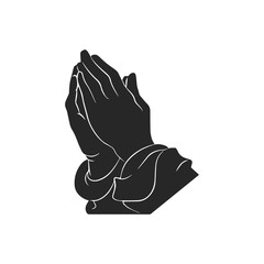 Praying hands. Religion and holy catholic or christian, spirituality belief and hope. Vector illustration EPS 10