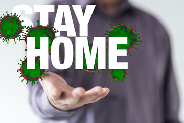 Stay home digital stay safe 3d.