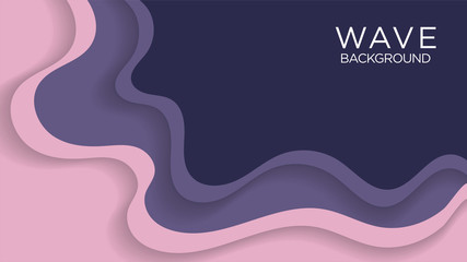 Wavy, Wave, Liquid, Fluid, Paper cut, Gum Background Purple With Blank Space Text
