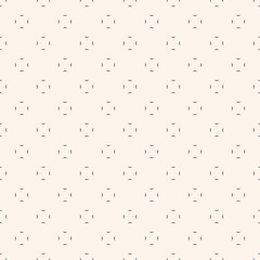 Vector minimalist seamless pattern. Subtle abstract black and white geometric texture with thin curved lines, tiny shapes. Simple minimal background. Repeat design for decor, wallpapers, fabric, cloth