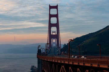 sunrise over Golden Gate Bay in California