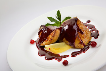 Appetizing fuagra (foie gras) isolated on white background