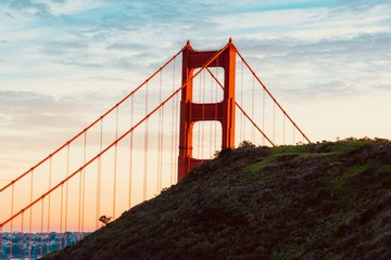 sunrise over Golden Gate Bay in California
