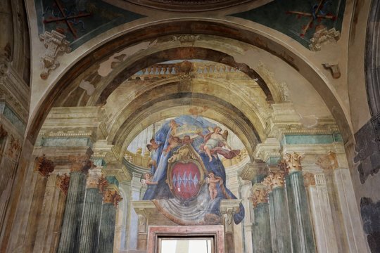 Sorrento - Parete affrescata del Sedile Dominova