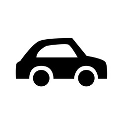 Car glyph icon isolated on white background. Automobile Black logo for mobile app design. Travel Simple pictogram. Transport Graphic element for vector interface