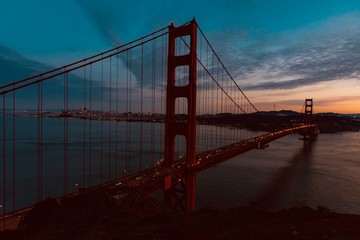 Fototapeta premium sunrise over Golden Gate Bay in California