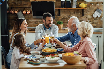 Family toast during lunch!