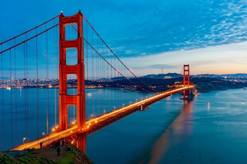 sunrise over Golden Gate Bay in California