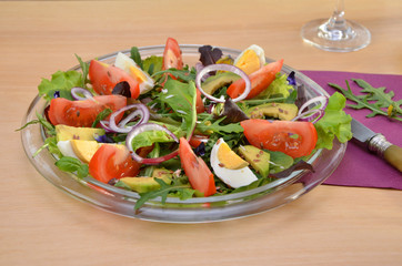 fresh vegetable salad on a plate